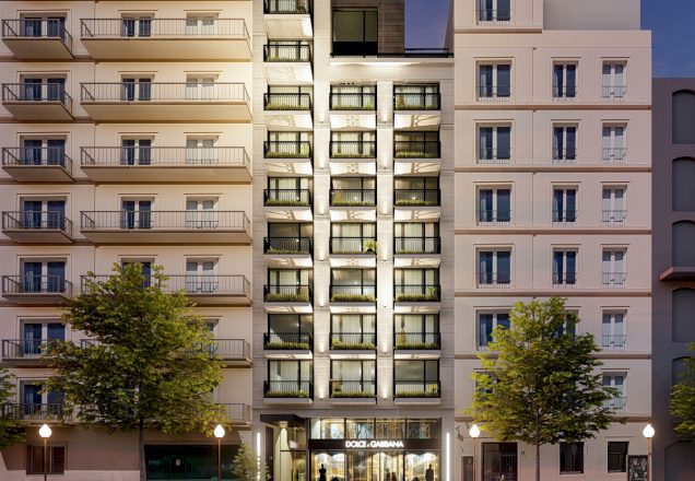 Fachada del edificio Edición Limitada Alvear, de la desarrolladora PRIDE DEVELOPER