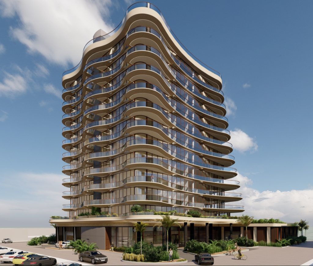Fachada del edificio Pride Hollywood Beach, de la desarrolladora PRIDE DEVELOPER