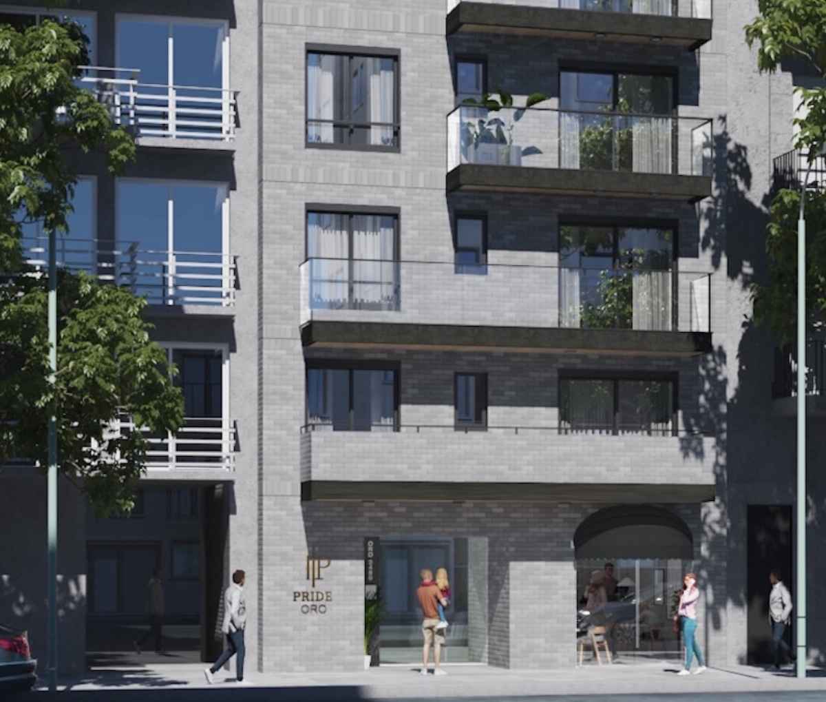 Fachada del edificio Pride Oro, de la desarrolladora PRIDE DEVELOPER